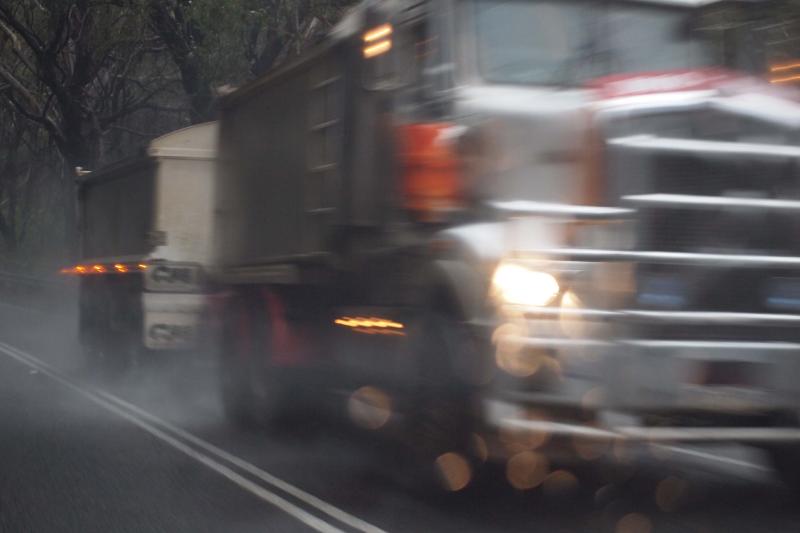 Heavy truck on the Daylesford-Trentham Road